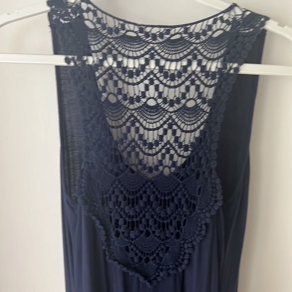 Full length Navy blue maxi with slit - BOGO - Picture 2 of 2